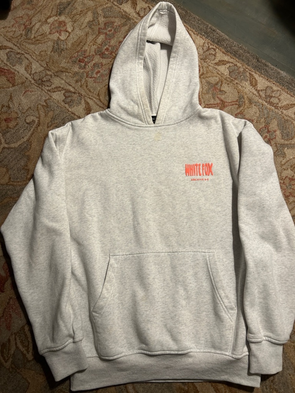 White Fox Archive No.6 Gray Hooded Sweatshirt